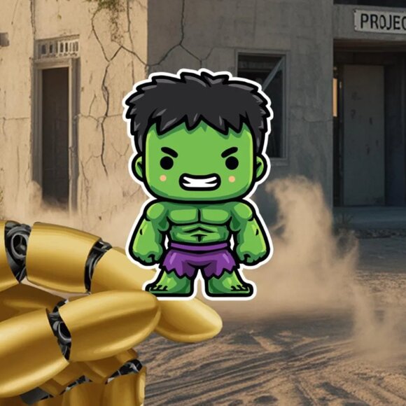 Chibi Hulk Waterproof Vinyl Sticker 4.5x7cm - Picture 1 of 1